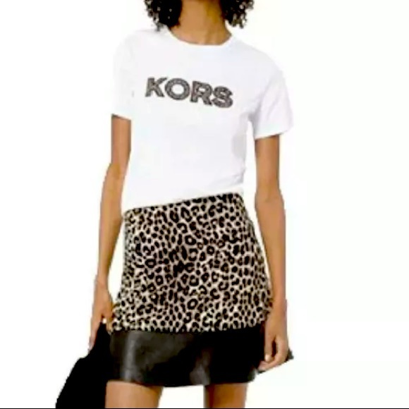 Michael Kors Cheetah Print & Faux Leather A-line Skirt —NWT - Picture 5 of 14